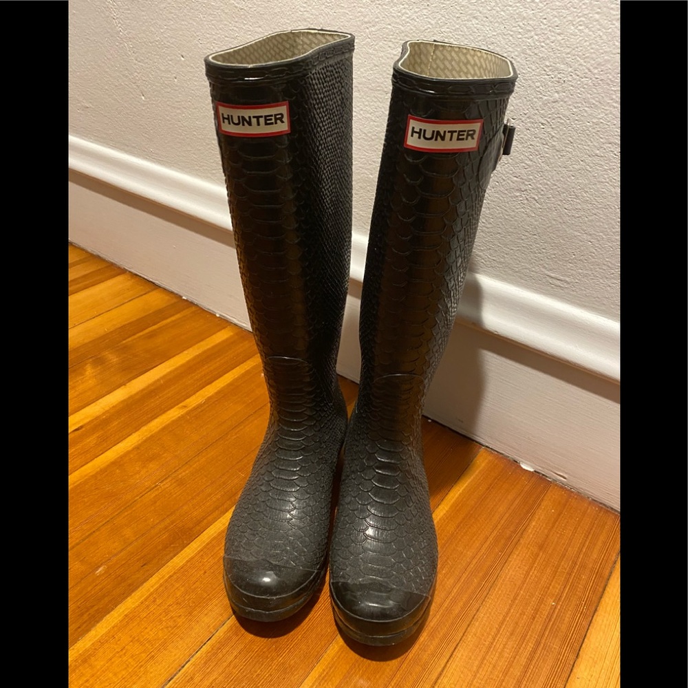 Hunter rain boots snakeskin